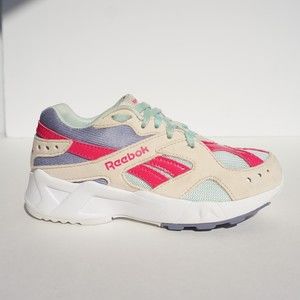 Reebok - Aztrek - kids pink, teal, lavender sneakers